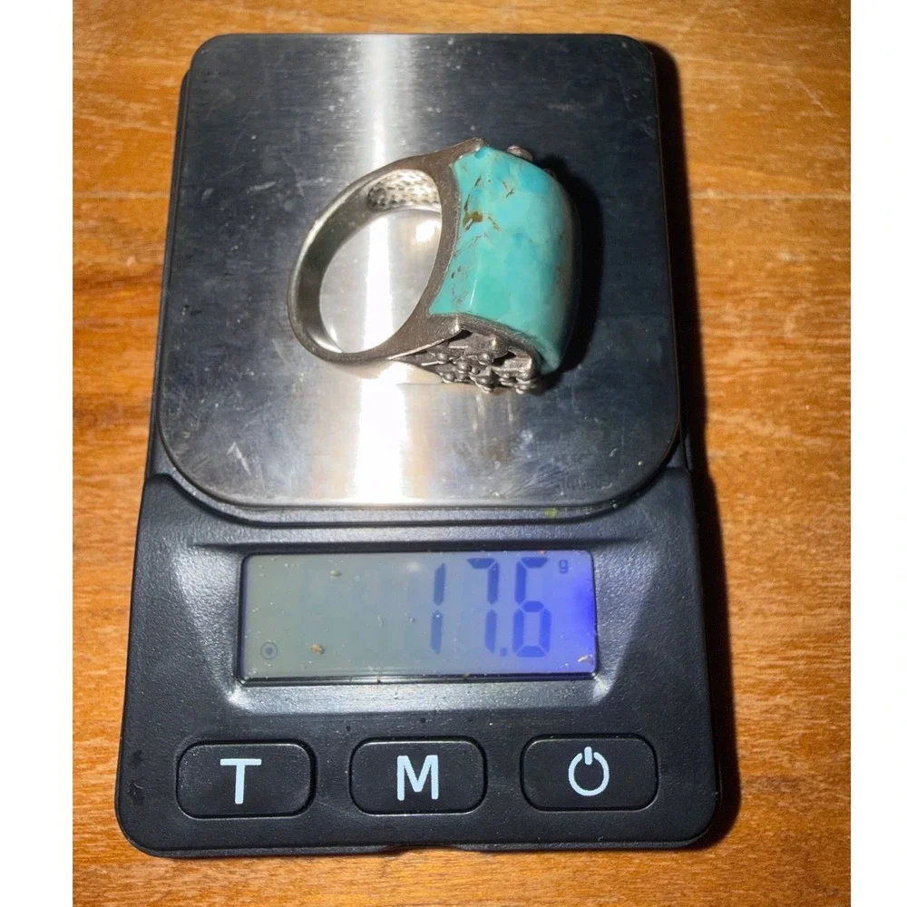 Barse Ring Womens Size 8 Turquoise Sterling Silver 925 Statement Fan Design